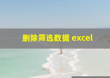 删除筛选数据 excel